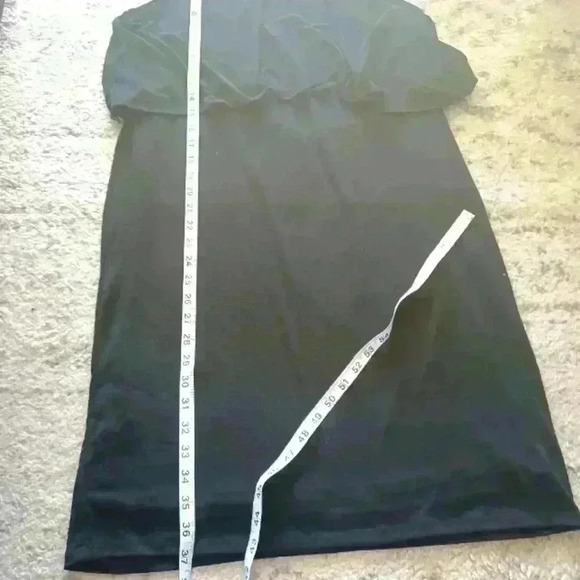 Anne Taylor Womens Black Draped Collar Shift Dress M - Picture 11 of 12